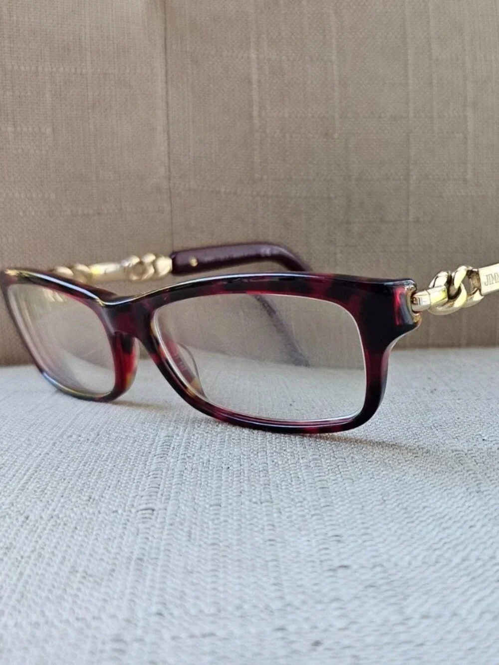 Vintage Jimmy Choo Women Eyeglasses Frame 8RO Eyewear Red Tortoise Glasses Italy